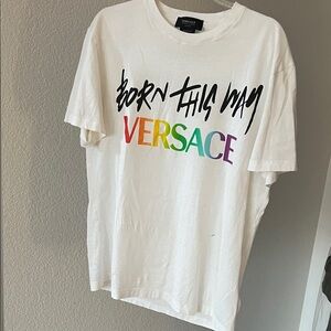 Lady Gaga Born this way Versace White Graphic T-Shirt